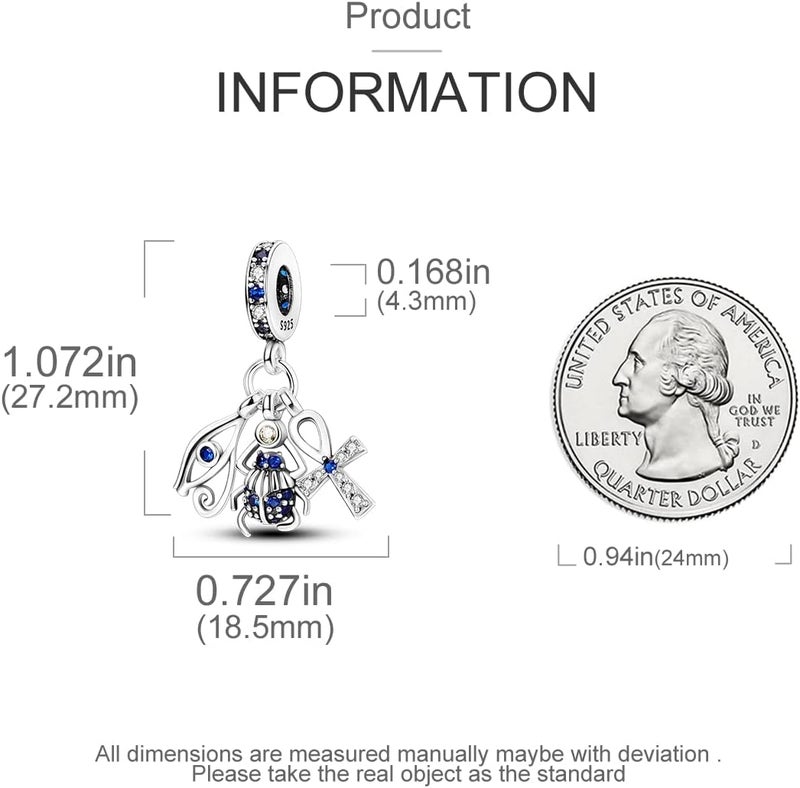 MULA 925 Sterling Silver Charms for Bracelets and Necklaces Lucky Home Happy Family Forever Love Mom Beads Dangle Pendants Jewelry for Women - Image 4
